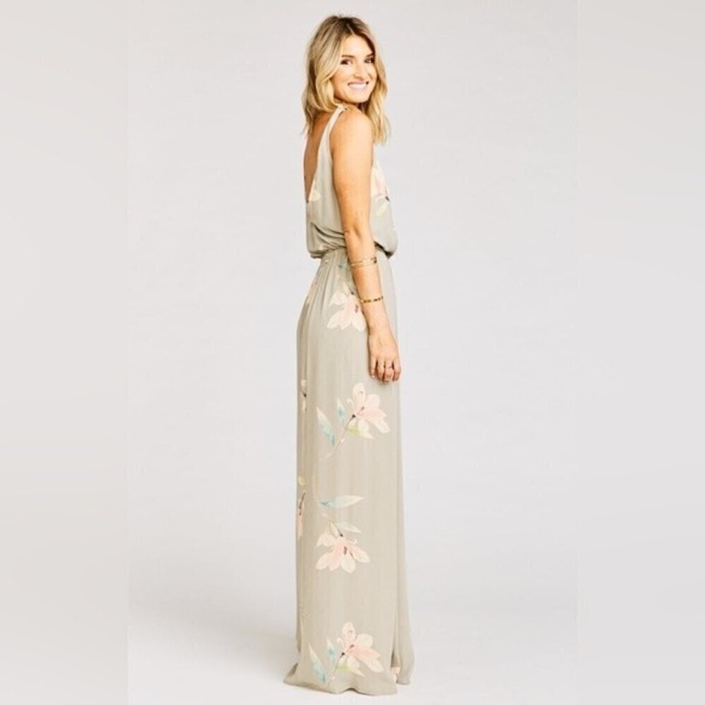Show Me Your Mumu Kendall Maxi Dress Floral Taupe Gray NWT Womens Size Small - Picture 3 of 12